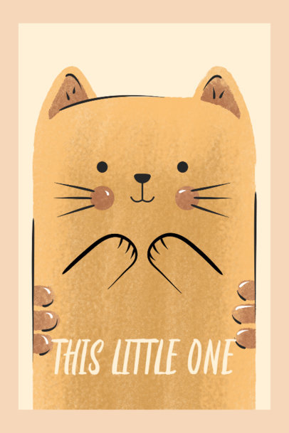Poster Maker Featuring a Cute Kitten Illustration for a Nursery Room