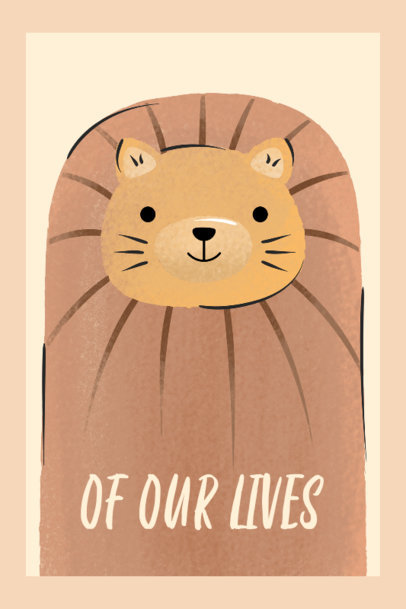 Illustrated Poster Creator Featuring a Cute Lion Graphic