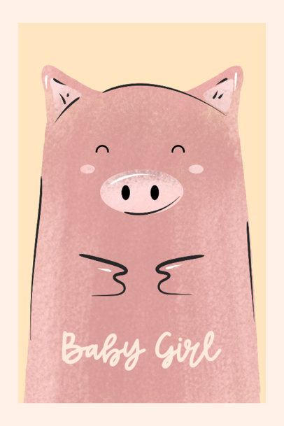 Poster Generator for a Baby Girl Nursery Featuring a Pig Clipart 4691g