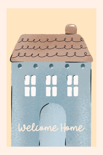 Poster Design Maker Featuring a House Illustration for a Nursery Room