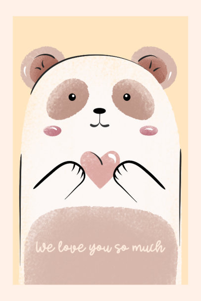 Poster Design Template Featuring a Cute Bear Graphic and a Sweet Message