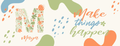 Mug Design Template with an Inspiring Message and a Botanical Letter