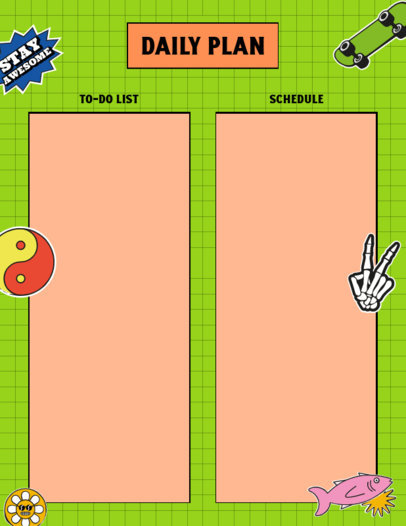 Notebook Planner Design Maker Featuring a Space for a To-Do List and Stickers