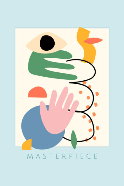 Abstract-Themed Poster Generator Featuring an Illustration Inspired by Matisse