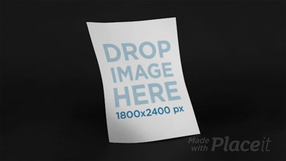 Floating Flyer Over Black Background Stop Motion Mockup