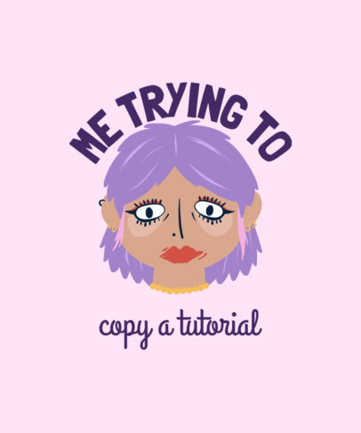 Comic-Themed T-Shirt Design Generator Featuring a Woman Graphic With a Funny Makeup Fail 