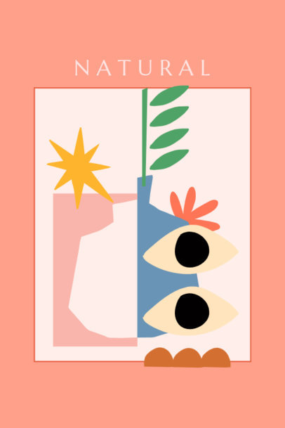 Poster Template With Graphics Inspired by Matisse and an Abstract Theme