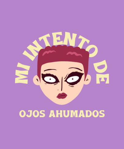 T-Shirt Design Creator Featuring a Character With a Funny Eye Makeup Fail