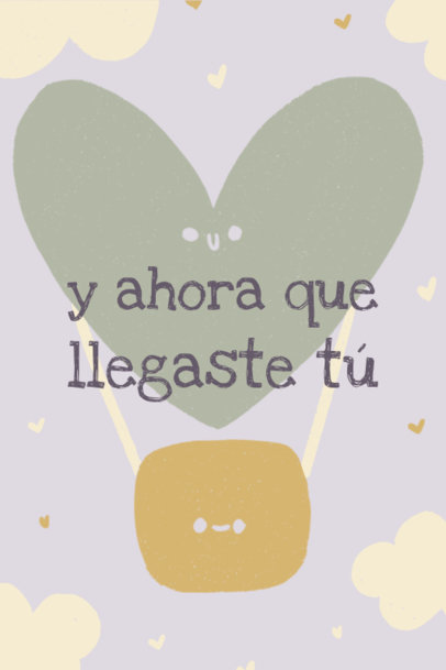 Nursery-Themed Poster Template Featuring a Quote and a Heart Graphic