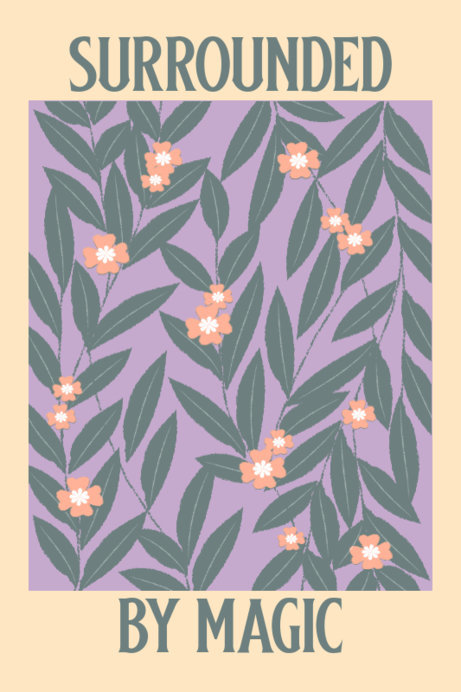Placeit - Poster Design Generator Featuring Floral Graphics and a Quote
