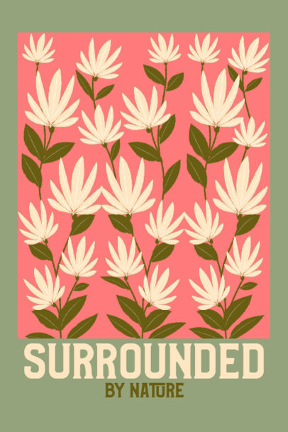Poster Design Creator Featuring Illustrated Flowers and a Simple Layout