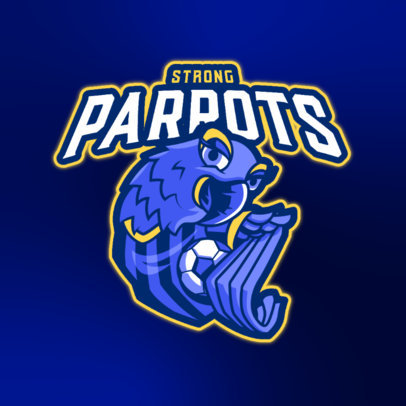 Logo Template for a Soccer Team Featuring a Parrot Graphic