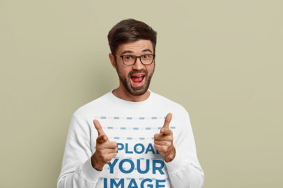 Sweatshirt Mockup Featuring a Cheerful Bearded Man With Glasses m27337 r-el2