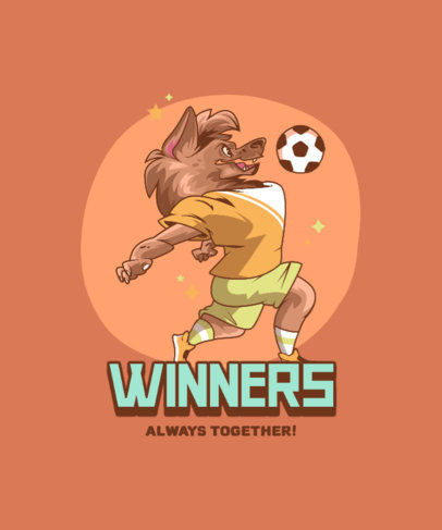 T-Shirt Design Generator for a Soccer Team Featuring a Cartoonish Wolf