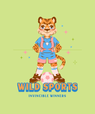 T-Shirt Design Generator for a Female Soccer Team Featuring a Tiger Mascot