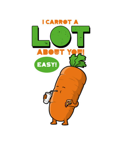 T-Shirt Design Maker Featuring a Cute Carrot Cartoon and a Pun