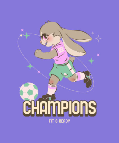 T-Shirt Design Creator with a Soccer Theme and a Hare Cartoon