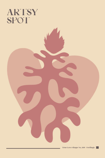 Art Print Generator Featuring an Abstract Heart-Shaped Illustration