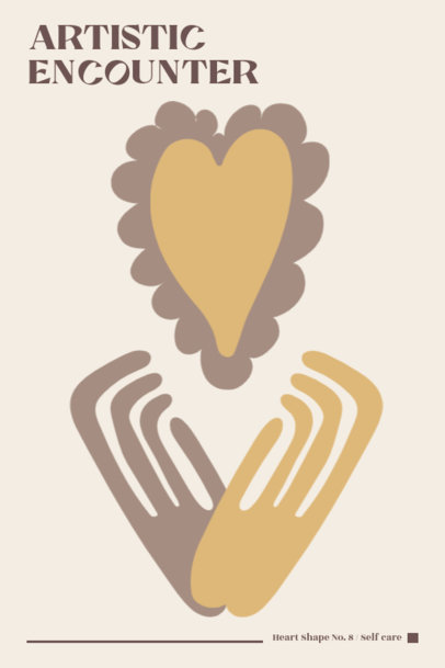 Matisse-Inspired Poster Design Template Featuring Two Hands and a Heart