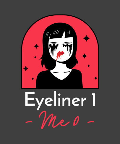 T-Shirt Design Maker Featuring a Failed Eyeliner Under-Eye Attempt