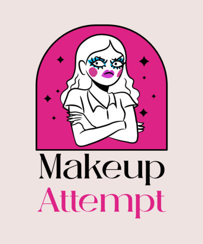 T-Shirt Design Creator With an Illustration of a Completely Failed Makeup Attempt