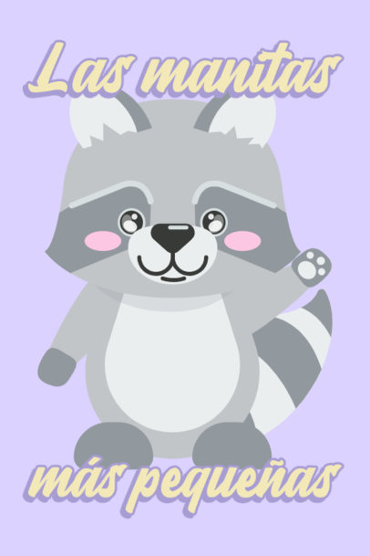 Nursery Poster Design Creator with a Cute Raccoon Illustration