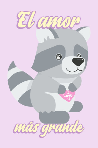 Nursery Poster Maker Featuring a Sweet Raccoon Clipart
