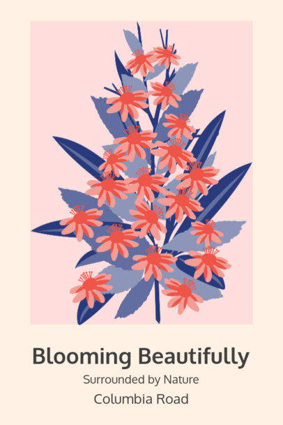 Poster Design Maker Inspired by Matisse Featuring Illustrated Flowers