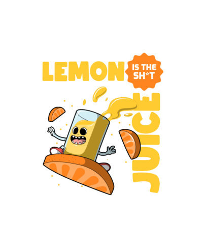 T-Shirt Design Creator Featuring a Cartoonish Glass of Juice