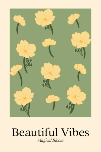 Illustrated Poster Template Featuring Floral Graphics 