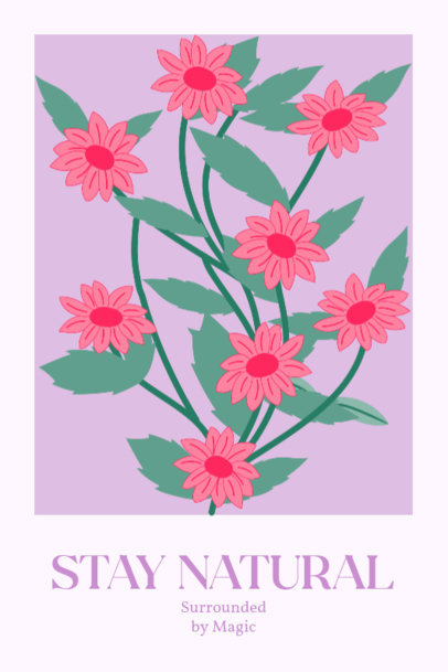 Matisse-Inspired Poster Template Featuring a Colorful Floral Theme