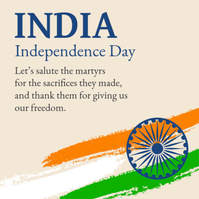Instagram Post Maker Featuring an India's Independence Day Theme 5293-el1