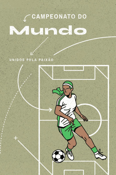 Poster Design Generator Featuring a Female Soccer Player and Retro Fonts 5121a