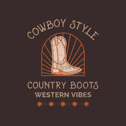 Logo Maker for a Cowboys Boots Shop Featuring a Western Aesthetic