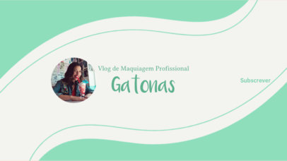 YouTube Banner Generator for a Makeup Vlog Featuring a Circle-Frame Picture 4675b