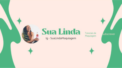 YouTube Banner Maker for a Beauty Vlogger Featuring Star Illustrations 4675h