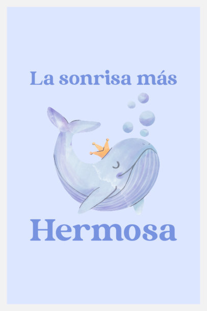 Nursery Art Print Creator Featuring a Cute Whale Graphic