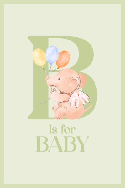 Nursery Art Print Maker Featuring a Baby Elephant with Balloons