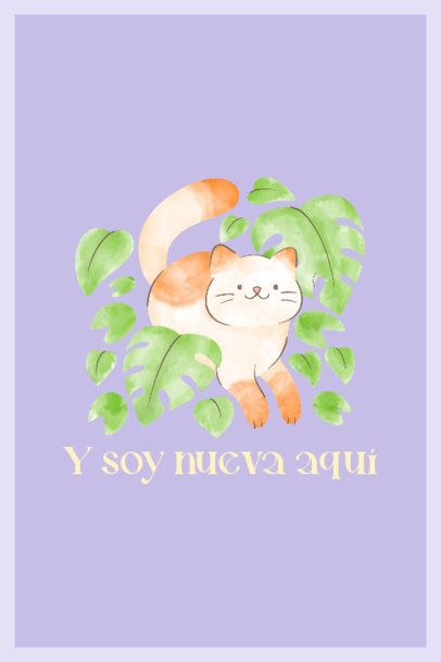 Art Print Template for a Nursery Featuring a Cute Cat Graphic