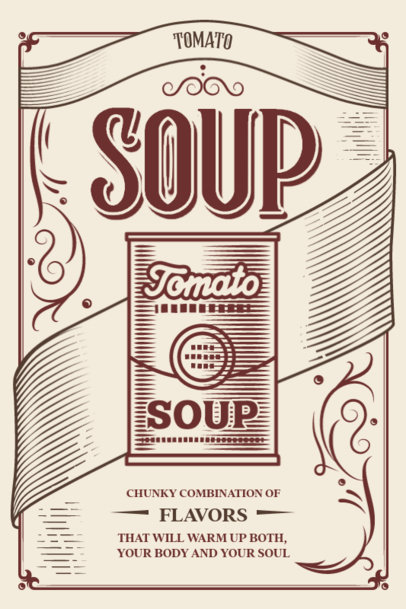 Poster Generator Featuring a Vintage Tomato Soup Can Ad Illustration