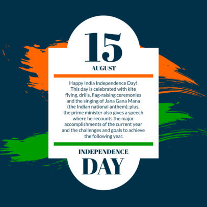 Informative Instagram Post Maker Featuring an India's Independence Theme 5290 el1
