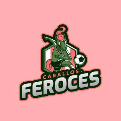 Mascot Logo Generator for a Female Soccer Team Featuring a Horse Graphic