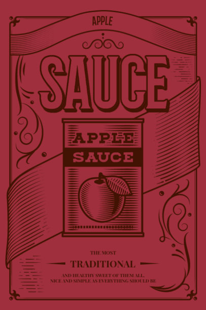 Poster Design Template With a Classic Apple Sauce Can Illustration 