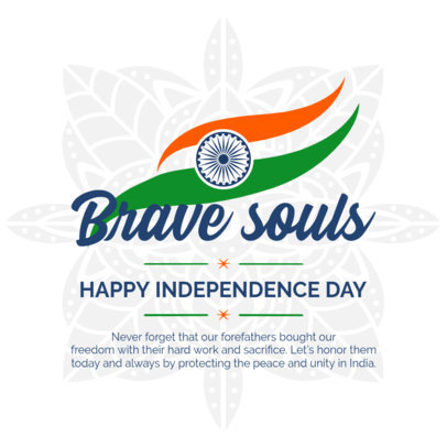 Instagram Post Generator with an Abstract India Flag for Independence Day 5292d-el1
