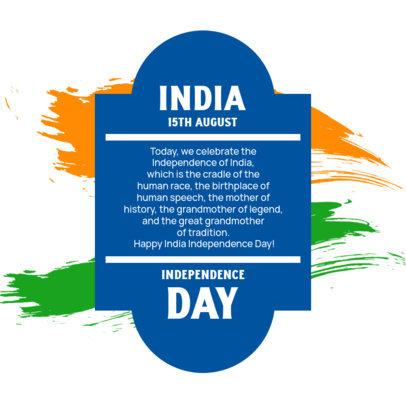 Holiday-Themed Instagram Post Generator Featuring Facts About India's Independence Day 5290a-el1
