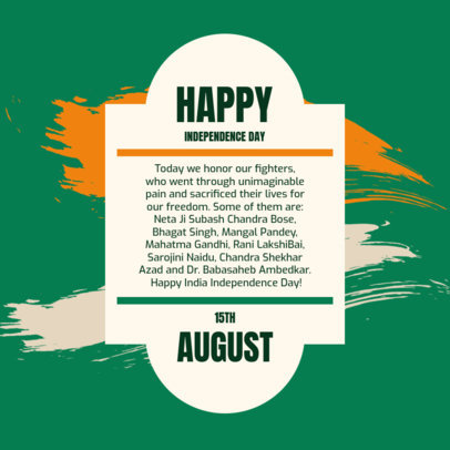 Colorful Instagram Story Creator Featuring Information About India's Independence Heroes 5290b-el1