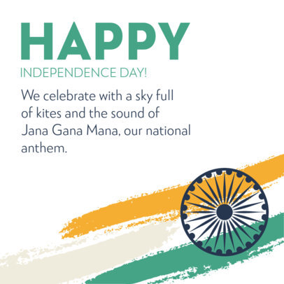 Greeting-Themed Instagram Post Template for India's Independence Day 5293c-el1