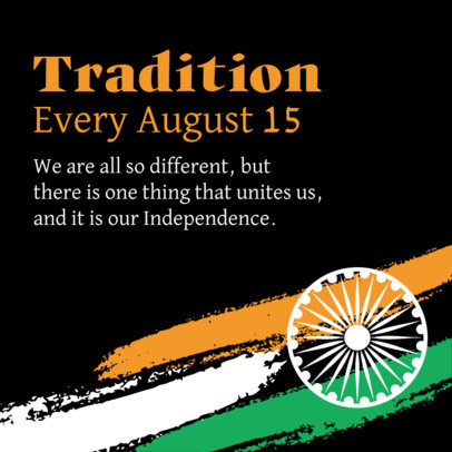 Instagram Post Creator Featuring a Quote for India's Independence Day 5293d-el1