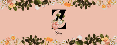 Mug Design Creator Featuring a Capital Letter and Pretty Flower Frames