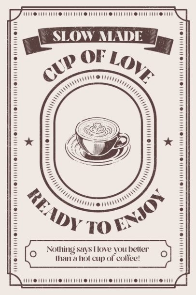 Poster Design Template With a Vintage Style for a Coffee Shop 